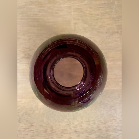 Fenton Fairy Light Very Rare Purple Ruffle Hand Painted Vine & Grapes Signed New - Picture 9 of 13